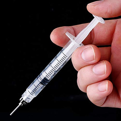 TecUnite 3 ml 20 Pack Plastic Syringes Without Needle for Liquid and Craft