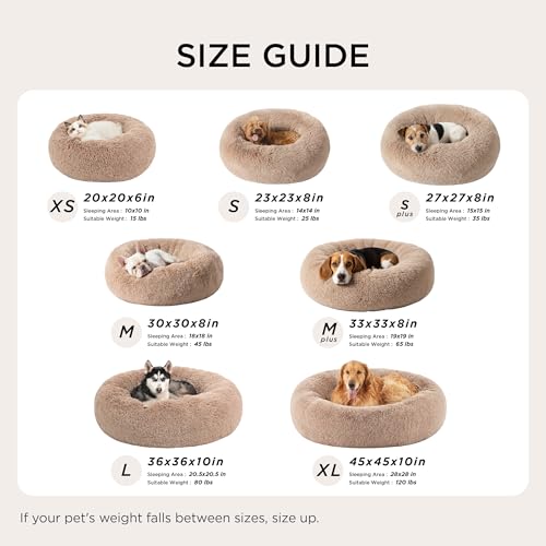 Bedsure Calming Cat Beds Donut Round Washable Kitten Bed,20 inches | Fluffy Faux Fur Cuddler,Anti-Slip Bottom,Anti-Anxiety,Deep Sleeping for Cats&Small Pets Up to 15 Lbs,Washed Blue - color: Washed Blue, size: 20"L x 20"W x 6"Th