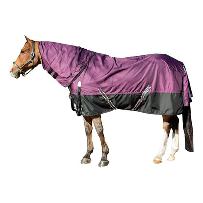 Equinavia Thunder 360 Detachable Neck Light Weight Turnout Blanket 100g - Plum Wine - 75 in - color: Plum Wine, size: 75 in