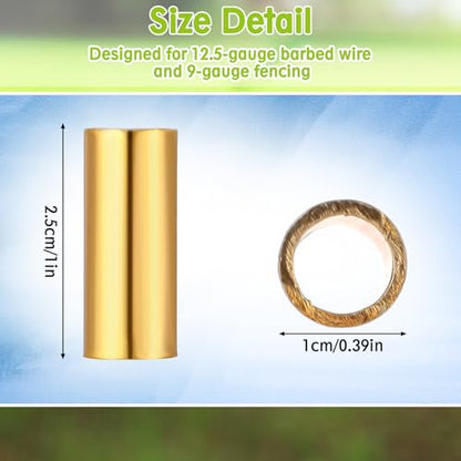Blulu 50 Pack Barb Wire Crimpers Fence Wires Splice,1 Inch,Gold - color: Gold, size: 1 Inch