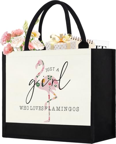 GevGuxLuo Tote Bag for Women Animal Lover Bag Gift for Women - color: Flamingos
