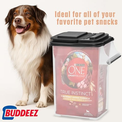 Buddeez Pet Food Containers, Dry Bird Seed Food Storage,16 Quart 2-pack - color: Black, size: 2 Pack (16 Quart)