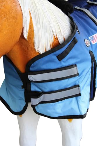 1680D Miniature Foal Pony Donkey Weanling Winter Blanket 519TS09-M - color: Ocean Ombre, size: 36-42 Inches (Medium)