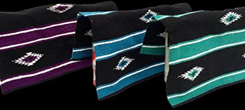 Majestic Ally 36"x 34" Navajo Design Acrylic Saddle Blanket -2.4 lbs (Purple and Black) - color: Purple and Black