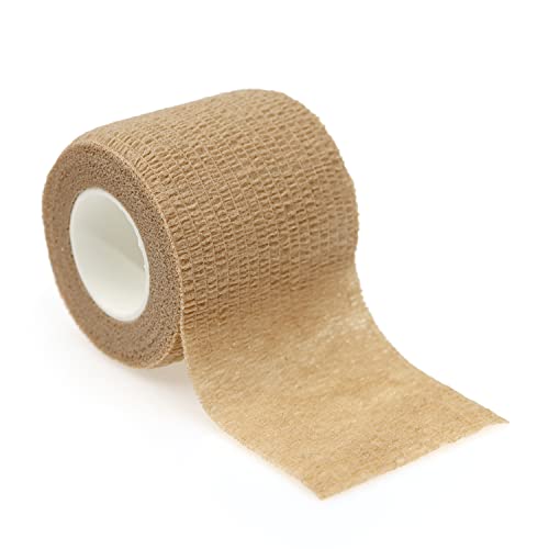 Self Adhesive Bandage Wrap Animal Cohesive Bandage Self Adherent Wrap First Aid Tape for Dogs Cats Horses Birds & Wrist Healing Ankle Sprain (2 Inch Beige 12 Rolls) - color: 2 Inch Beige 12 Rolls