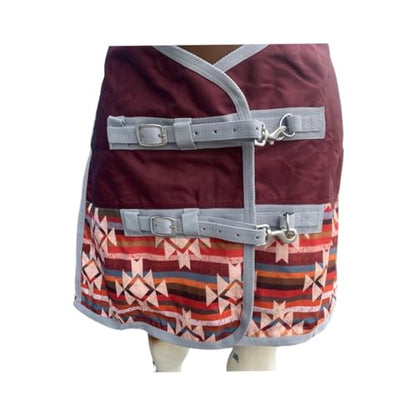 1200 Denier RAIN Sheet | RAINSHEET (Waterproof & Breathable) (Maroon with Aztec Bottom, 80)