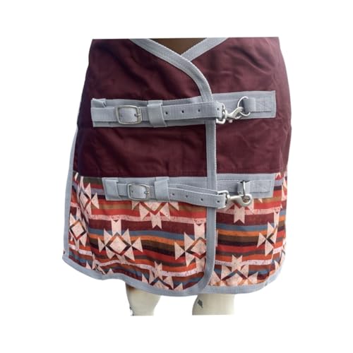 1200 Denier Horse RAIN Sheet | Horse Turnout Sheet | Horse RAINSHEET (Waterproof & Breathable) (Maroon_with_Aztec_Bottom, 74)