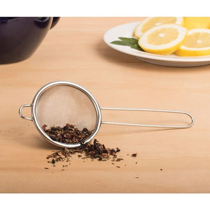 HIC Kitchen Fine Mesh Strainer With Helper Handle, 18/8 Stainless Steel, 3.75-Inch, For Sifting, Straining, And Draining Fruits, Vegetables, And Sauces - size: Mesh, 3.75-Inch