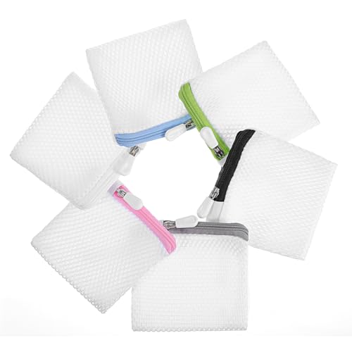 6 Pcs Small Mesh Laundry Bag Lingerie Bags for Washing Delicates for Delicates Washing Machine Underwear Washings Bag Small Foldable Wash Bags for Home Travel White 3.9 x 4.3 Inch