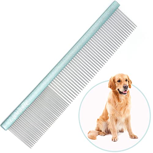 10inches Large Dog Metal Grooming Combs for Shedding Matted Hair. - color: blue, size: Large