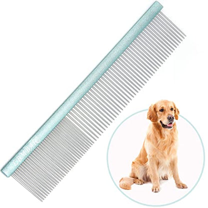 10inches Large Dog Metal Grooming Combs for Shedding Matted Hair. - color: blue, size: Large