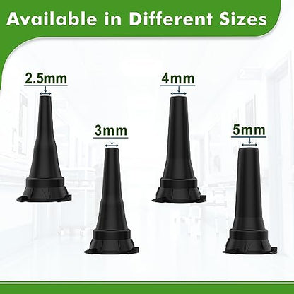 OTICA Reusable Diagnostic Otoscope Specula 2.5mm, 3mm, 4mm, 5mm Compatible with Welch_Allyn Medical Speculum Pinpoint Accuracy