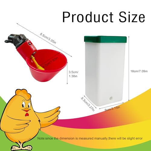 2pcs Automatic Drinker System Chick Water Cups 1L Hanging Automatic Fill Chick Cup Drinker Waterer Used for Cages