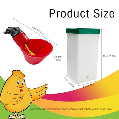 2pcs Automatic Drinker System Chick Water Cups 1L Hanging Automatic Fill Chick Cup Drinker Waterer Used for Cages