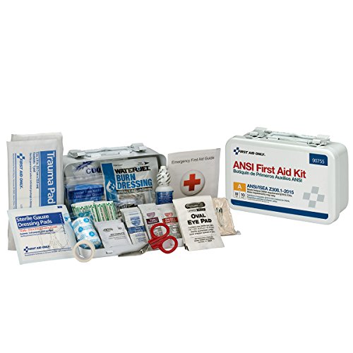 First Aid Only 90755 ANSI A 2015 and OSHA Compliant First Aid Kit, 10-Person Emergency First Aid Kit for Business, Home, Car, and Worksites, 71 Pieces