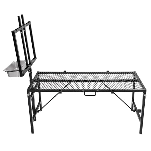 HECASA Sheep Milking Stand Livestock Feeder Rack Adjustable Headpiece - color: Black