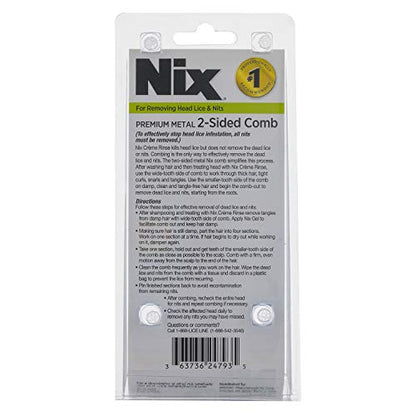 Nix Lice Removal Comb, Dual-Action for Removing Tangles, Lice & Nits - color: Blue
