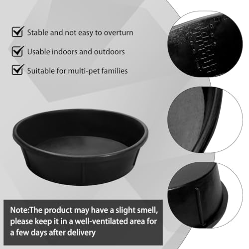 6 Pcs Rubber Feeder Pan 12 Quart/ 3 Gallon Rubber Dust Bath Tub Large Utility Feed Bucket Livestock Bowl for Feeding Pig Dog Horse Goat Chicken Animal, 17.1 x 4.3 Inch
