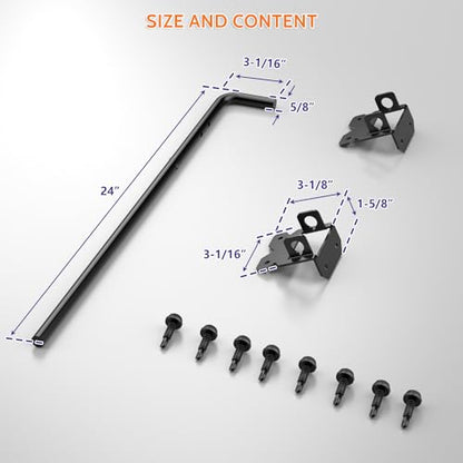 SKYSEN Self-Closing Fence Gate Hinges, Latch, and 24" Drop Rod for Double Gate Fence, Fence Gate Hardware - Easy to Install, Sturdy and Durable - Black Plastic Coated(smzt-01)