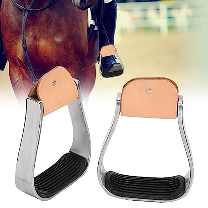KUIDAMOS Horse Riding Stirrups, Western Stirrups for Saddle Cushioned Western Stirrups Die Casting Technology Aluminum Material Non Slip for Western Stirrups for Horse Riding Stirrups