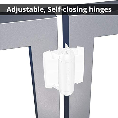D&D Technologies TCA1L2S3WTS TruClose Regular Duty Gate Hinges, for Self Closing Metal Gates up to 66 Pounds, with Alignment Legs, for Square Gate Frame and Post White, 2 Count | Safety gate hinge with alignment legs, self-closes metal gates up to 66 lb.