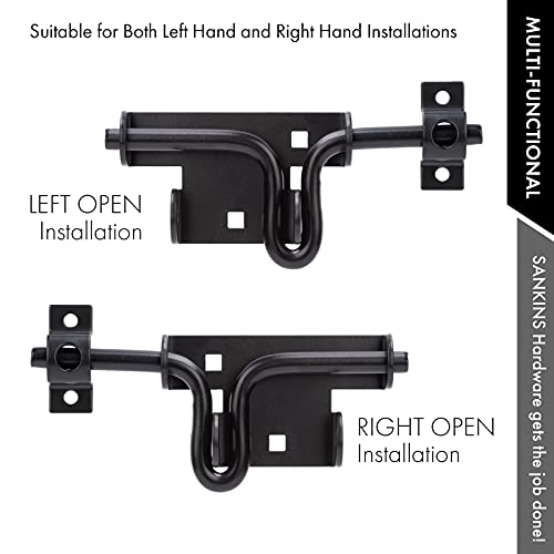 Slide Bolt Gate Latch Door Lock with Padlock Hole, Normal, 1pcs | Heavy duty black sliding bolt gate latch for wooden fence,barrel bolt latches for wooden vinyl fence barn shed, solid - size: normal