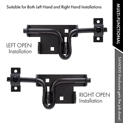 Slide Bolt Gate Latch Door Lock with Padlock Hole, Normal, 1pcs | Heavy duty black sliding bolt gate latch for wooden fence,barrel bolt latches for wooden vinyl fence barn shed, solid - size: normal