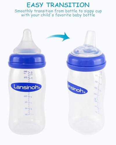 Sippy Spouts for Lansinoh Baby Bottles, Soft 100% Silicone Sippy Cup Nipples, Variable Flow, 6m+, 6 Count - size: 1 Count (Pack of 6)
