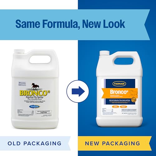 Farnam Bronco E Fly Spray for Horses, Dogs & Premises 128 oz Refill - size: 128 fl oz