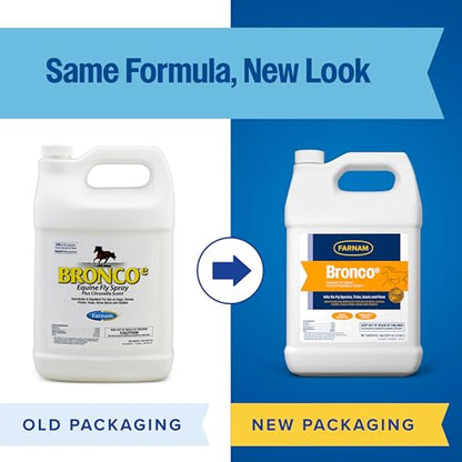 Farnam Bronco E Fly Spray for Horses, Dogs & Premises 128 oz Refill - size: 128 fl oz