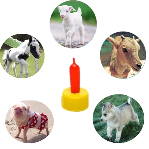 10 Pieces Lamb Feeding Nipple, Goat Nursing Pacifiers Milk Drink Bottle Nipples for Farm Feeding Sheep Horse Lamb Puppy and Other Livestock - color: 10 PCS Nipples