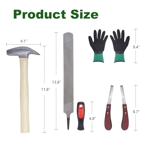lukar 12PCS Horse Farrier Tools Kit Hoof Trimming Tools with Handbag