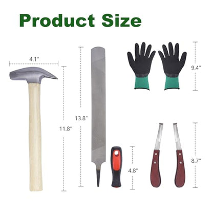 lukar 12PCS Horse Farrier Tools Kit Hoof Trimming Tools with Handbag