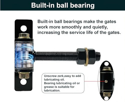 Heavy Duty T-Bolt Gate Hinge,700 lbs Capacity,Built-in Ball Bearing