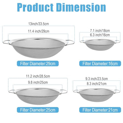 4pcs Paint Strainer Stainless Steel 60 Mesh Extra fine mesh Strainer strainers Fines meshs Large fine meshs strainers Fits 5 Gallon Paint Bucket Filter Tool Insert