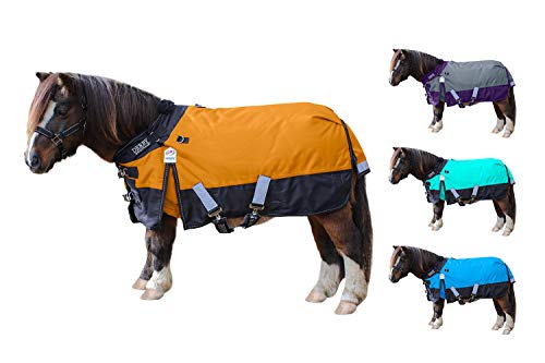 Derby Originals Nordic-Tough 1200D Heavyweight Mini Horse & Pony Turnout Blanket – Waterproof, Reflective, 300g Insulation, Triple-Layer Design, 210T Lining, 2-Year Wty (Orange, 40") - color: Orange, size: 40"