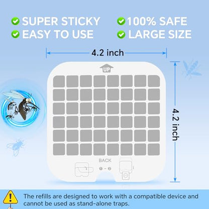 20 PCS Flying Insect Refills for Indoor Fly Light Trap, Indoor Fly Trap Plug-in Insect Trap Replacement Mosquito Sticky Glue Boards (White) - color: White