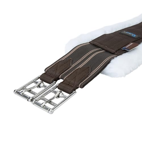 Shires Fleece Lined Girth - color: Brown/White, size: 46"
