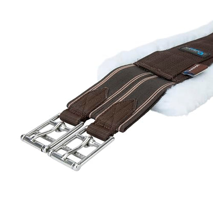 Shires Fleece Lined Girth - color: Brown/White, size: 36"
