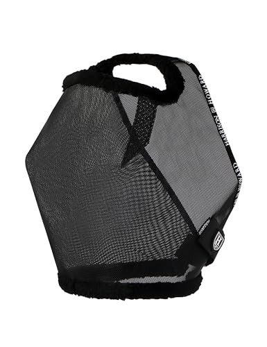 Harrison Howard All Round Mesh Horse Fly Mask UV Protective with Fleece Padded Edging Black S - color: Black, size: Small (Yearling)