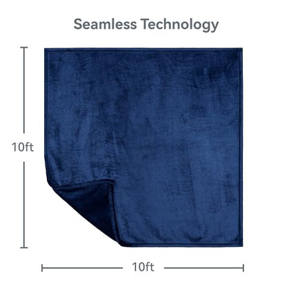 Berkshire Blanket VelvetLoft Big Oversized King Family Blanket, All Season Mid-Weight Ultra Silky and Fuzzy, Seamless Extra Large(Dress Blues, 120x120 Inches) - color: Dress Blues, size: Oversized King