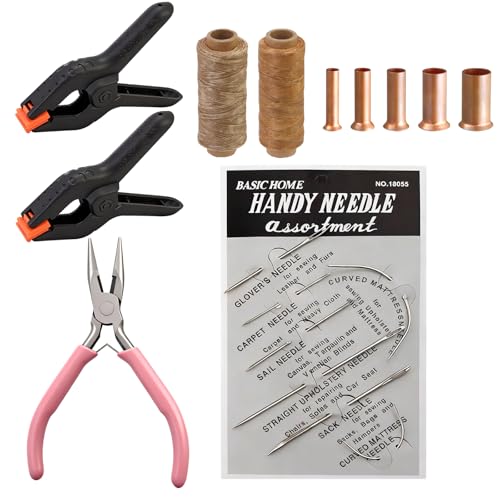 Pine Needle Basket Making Set with Gauge Coiling Tool and Waxed Thread - color: copper