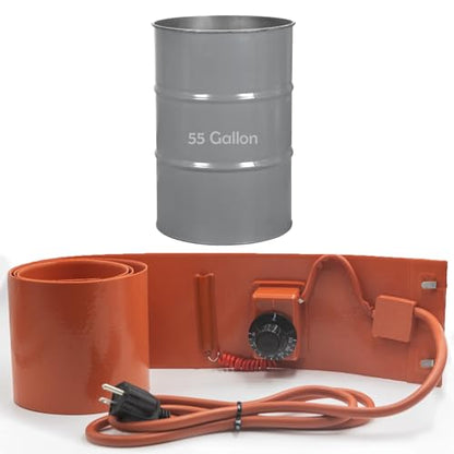 55 Gallon Drum Heater Band, 1200W 120V with Adjustable Thermostat - color: 1-PACK