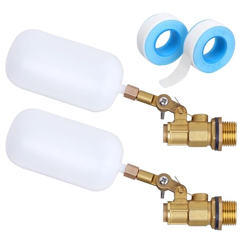 2 Pack Water Float Valve 1/2 inch, 1/2" Brass Float Ball Valve with Adjustable Arm, Automatic Fill and Control Water Level for Fountains Pool Aquariums Water Trough Water Tank Ponds (B-1/2 Inch) - color: B-1/2 Inch
