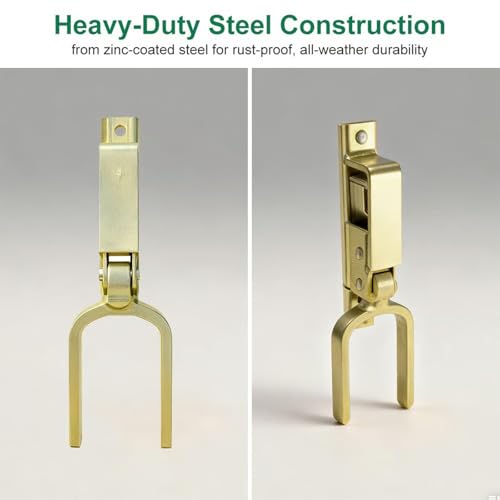 Gate Locks for Outdoor Fence - Instant Locking Gate Latch Rust-Resistant Steel One-Hand Install for Wood/Metal/Vinyl Gates (1 PC)