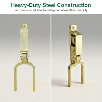 Gate Locks for Outdoor Fence - Instant Locking Gate Latch Rust-Resistant Steel One-Hand Install for Wood/Metal/Vinyl Gates (1 PC)