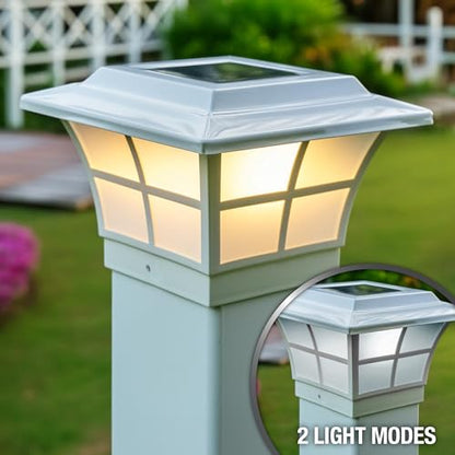 Classy Caps Prestige Solar Post Cap (White) - color: White