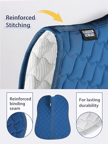 Harrison Howard English Half Pad Non-Slip Moisture-Wicking Shock Absorbing Horse Saddle Pad for Jumping Training Eventing - color: Peacock Blue