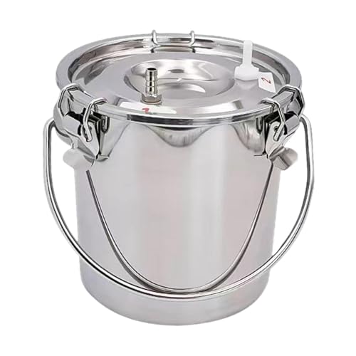 Stainless Steel Milking Machine Bucket with Lid, 3L Milk Can for Cow Sheep Goat Milking Equipment - size: 3L