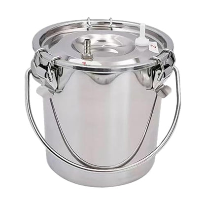 Stainless Steel Milking Machine Bucket with Lid, 3L Milk Can for Cow Sheep Goat Milking Equipment - size: 3L